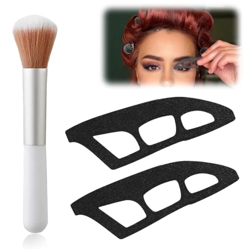 MAYCREATE® 2Pcs Eyeshadow Application Template Tools with Makeup Brush Beginners Eye Makeup Aid Tool Flawless Eyeshadow Stencils Universal Fit Eyeshadow Template for Most People MAYCREATE® 2Pcs Eyeshadow Application Template Tools with Makeup Brush Beginners Eye Makeup Aid Tool Flawless Eyeshadow Stencils Universal Fit Eyeshadow Template for Most People